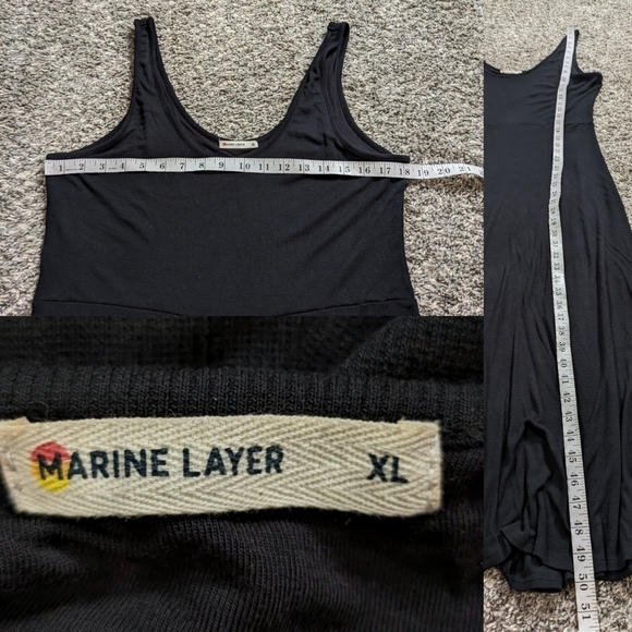 Marine Layer black Lexi Rib fit and flare midi dress XL - Picture 7 of 10